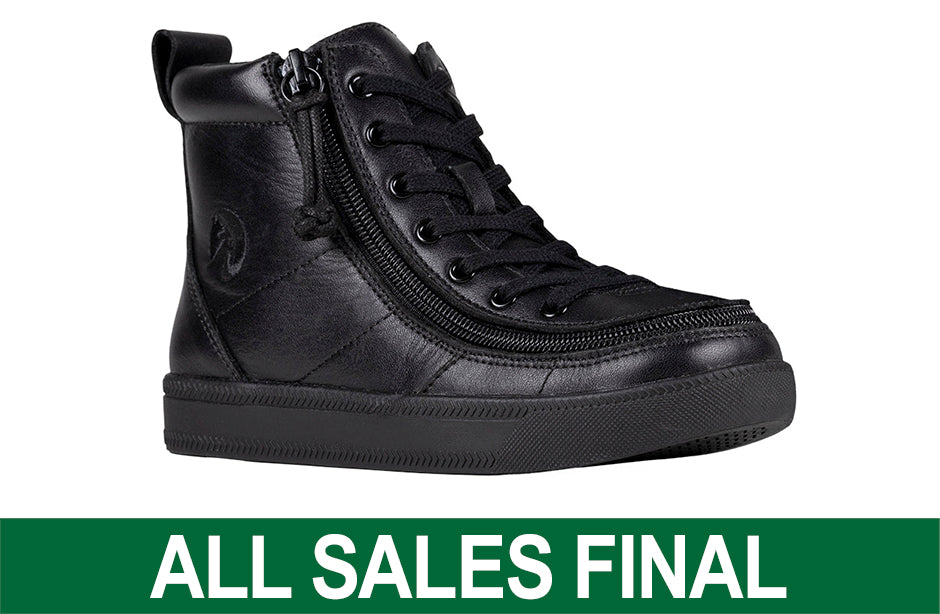SALE - Black to the Floor Leather BILLY Classic Lace High Tops