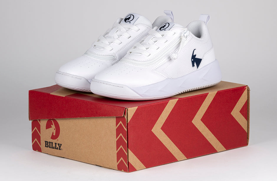 White/Navy BILLY Sport Court Athletic Sneakers