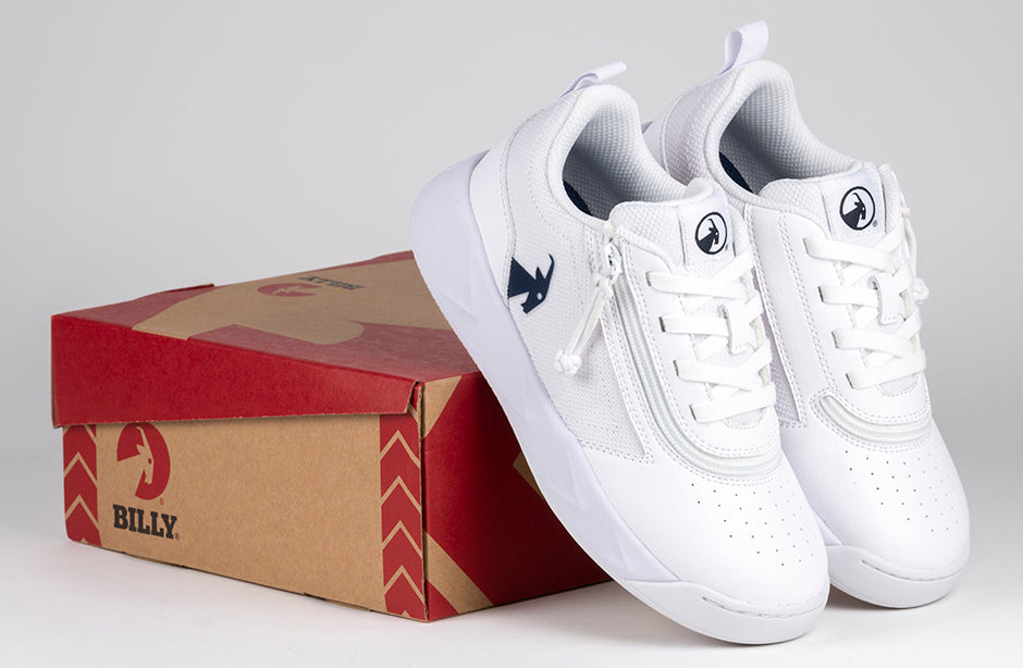 White/Navy BILLY Sport Court Athletic Sneakers