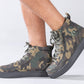 Men's Green Camo BILLY Classic Lace Highs, zipper shoes, like velcro, that are adaptive, accessible, inclusive and use universal design to accommodate an afo. Footwear is medium and wide width, M, D and EEE, are comfortable, and come in toddler, kids, mens, and womens sizing.