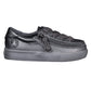 Toddler Black to the Floor Faux Leather BILLY Classic Lace Lows, zipper shoes, like velcro, that are adaptive, accessible, inclusive and use universal design to accommodate an afo. Footwear is medium and wide width, M, D and EEE, are comfortable, and come in toddler, kids, mens, and womens sizing.