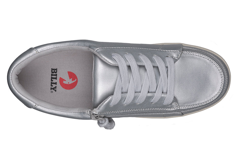 Women's Silver Grey Metallic BILLY Sneaker Low Tops